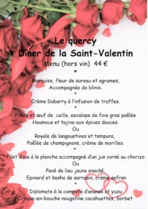 menu saint valentin samedi 14 fevrier 2026_Hotel Restaurant Le Quercy Lauzerte